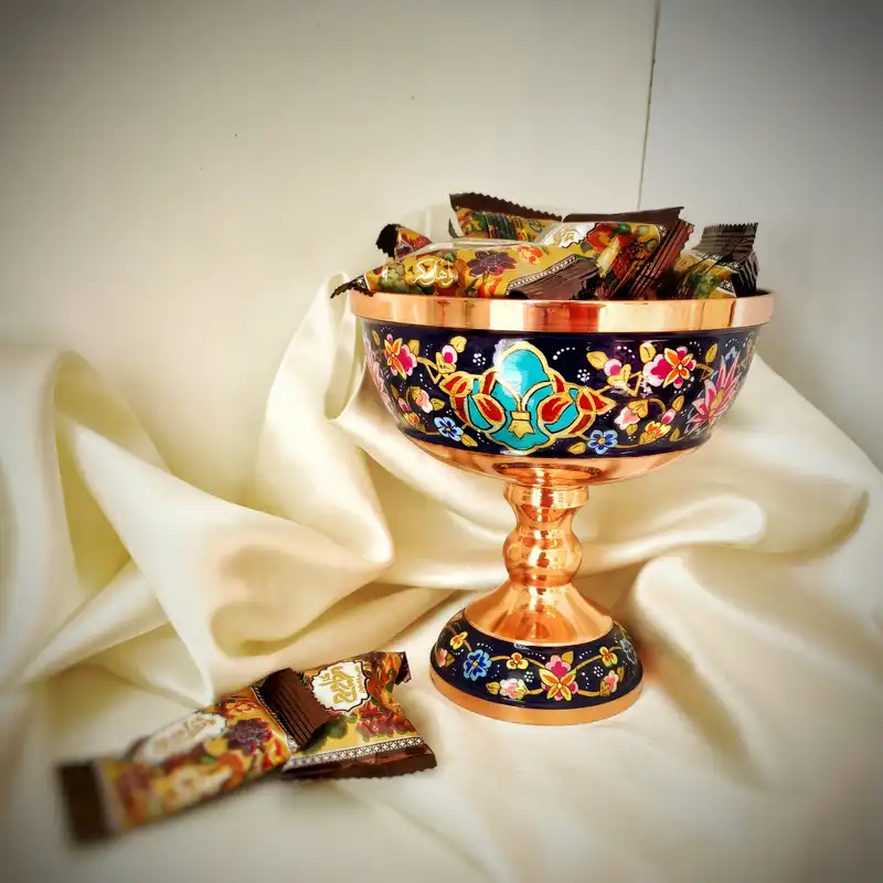 آجیل خوری میناکاری مسی مدل پرداز کد 15