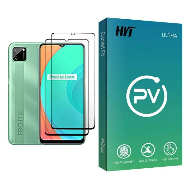 محافظ صفحه نمایش اچ وی تی مدل PV Glass MIX002 مناسب برای گوشی موبایل ریلمی C11 بسته دو عددی