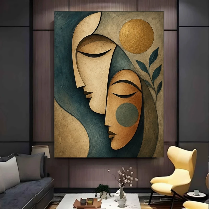 پوستر پارچه ای طرح مخمل  چهره مدل مینیمال کد BK57859