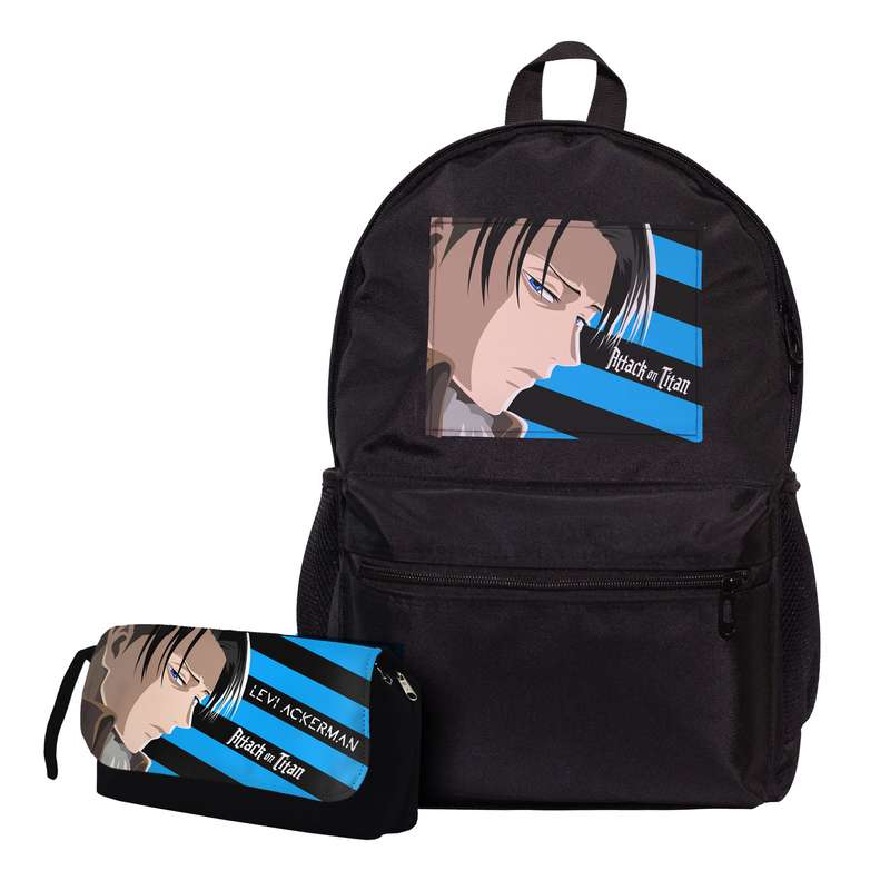 کوله پشتی طرح کاپیتان لیوای کد Attack on titan به همراه جامدادی