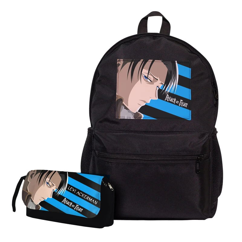 کوله پشتی طرح کاپیتان لیوای کد Attack on titan به همراه جامدادی