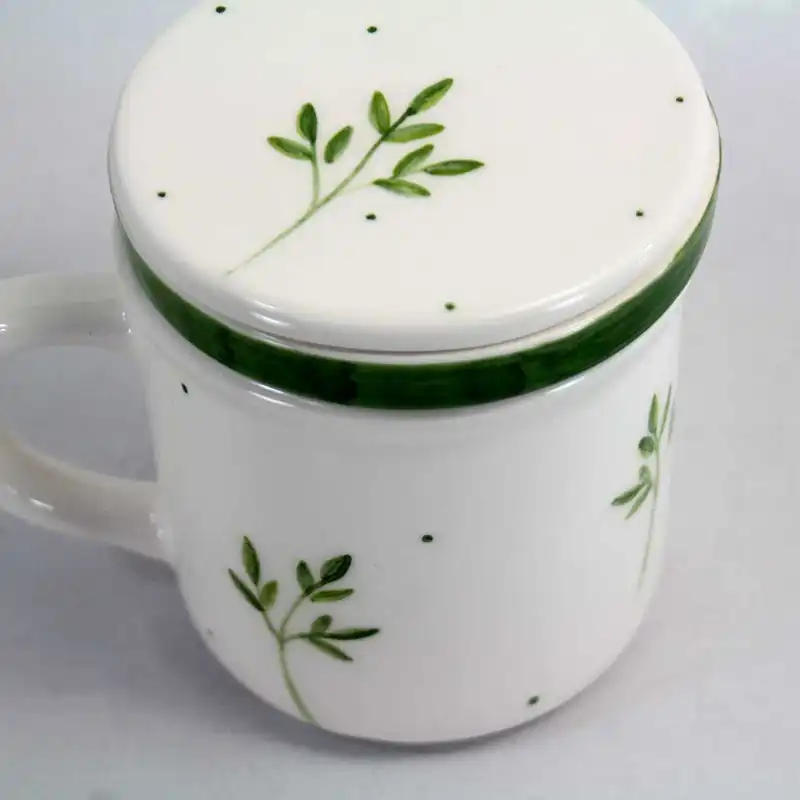 ماگ دمنوش ساز سرامیکی طرح برگ کد sad-22