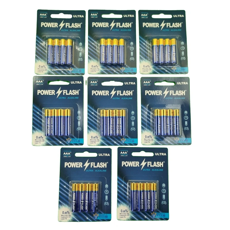 باتری نیم قلمی پاورفلش مدل الترا آلکالاین بسته ۳۲عددی