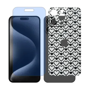 Glass Together model anti blue Screen Protector Suitable for Apple iPhone 15 Pro Max Mobile Phone with Back cover sticker