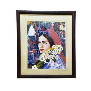 تابلو نقاشی مدل دخترک قالی باف 