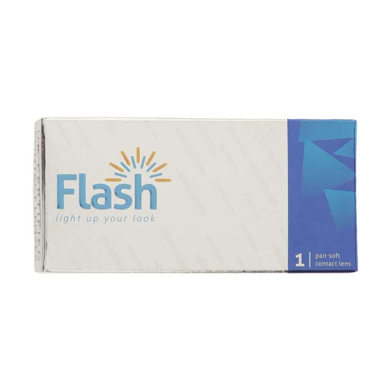 لنز چشم فلش مدل الیکسور رنگ عسلی روشن دور مشکی