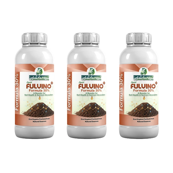 کود مایع فولویک اسید شیمی کشاورز مدل تقویت ریشه و اصلاح خاک حجم یک لیتر بسته 3 عددی