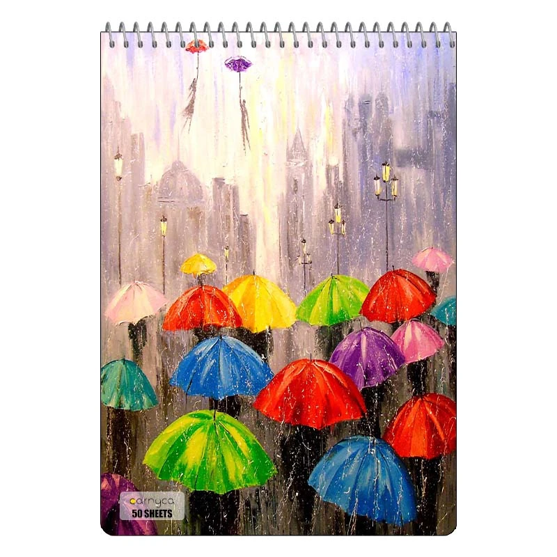 دفتر نقاشی 50 برگ سیمی کارنیکا طرح نقاشی های آبرنگی Watercolor Paintings کد 77552