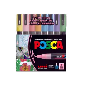 ماژیک پوسکا رنگ آمیزی مدل uni ball pc-3m بسته 8 عددی