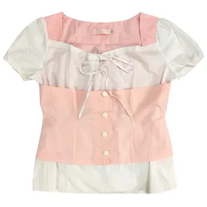 بلوز آستین کوتاه زنانه مدل عروسکی 65