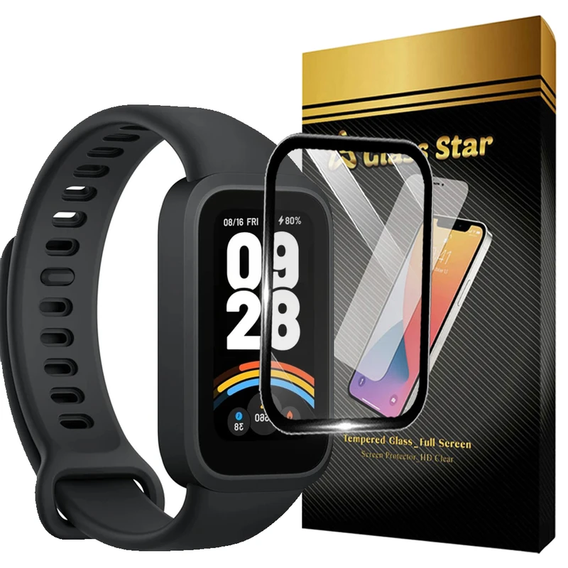 محافظ صفحه نمایش گلس استار مدل GWPM مناسب برای ساعت هوشمند شیائومی Mi band 9 Active 