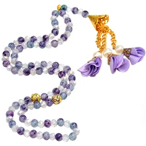تسبیح مدل مروارید سنگی لاله و سه رز