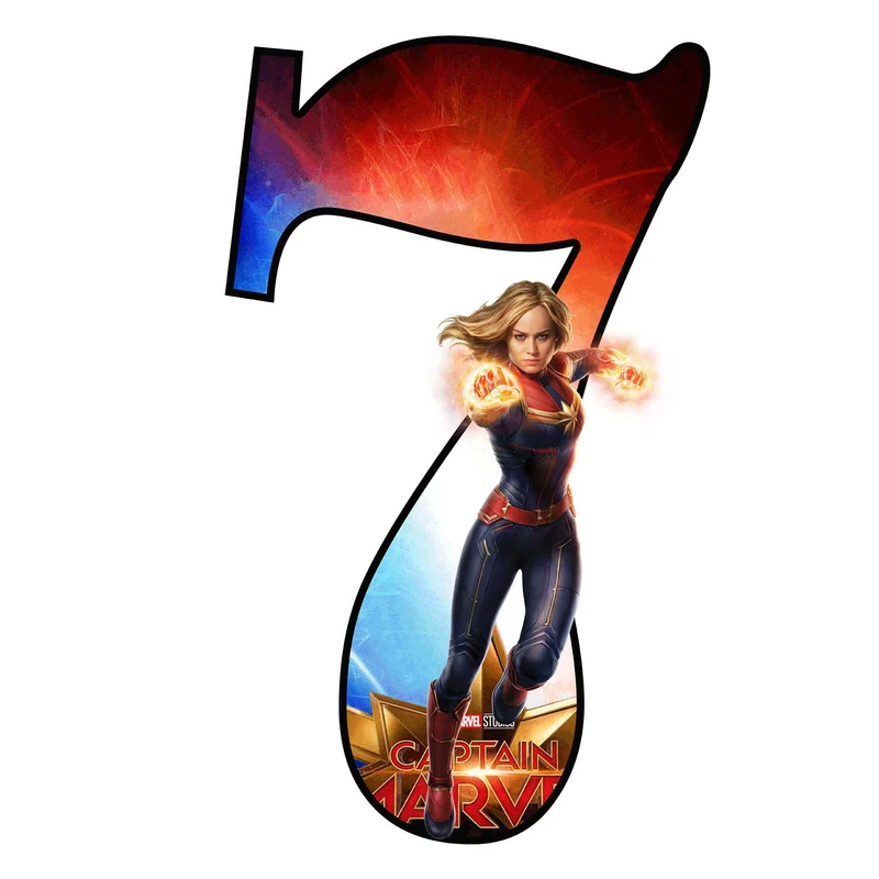   استند رومیزی تولد مدل عدد 7 طرح کاپیتان مارول کد 1520