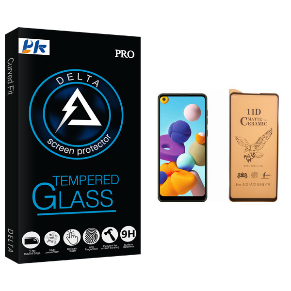 محافظ صفحه نمایش سرامیکی پی کی مدل Delta Glass مناسب برای گوشی موبایل سامسونگ Galaxy A21