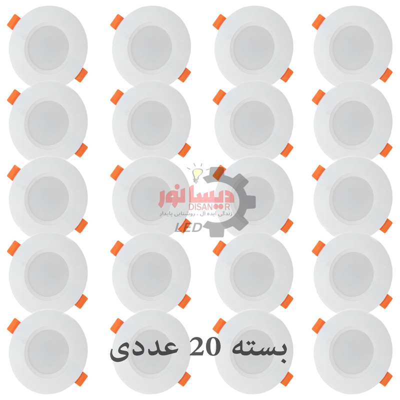 پنل ال ای دی 7 وات دیسانور مدل مهبد سقفی توکار بکلایت بسته 20 عددی
