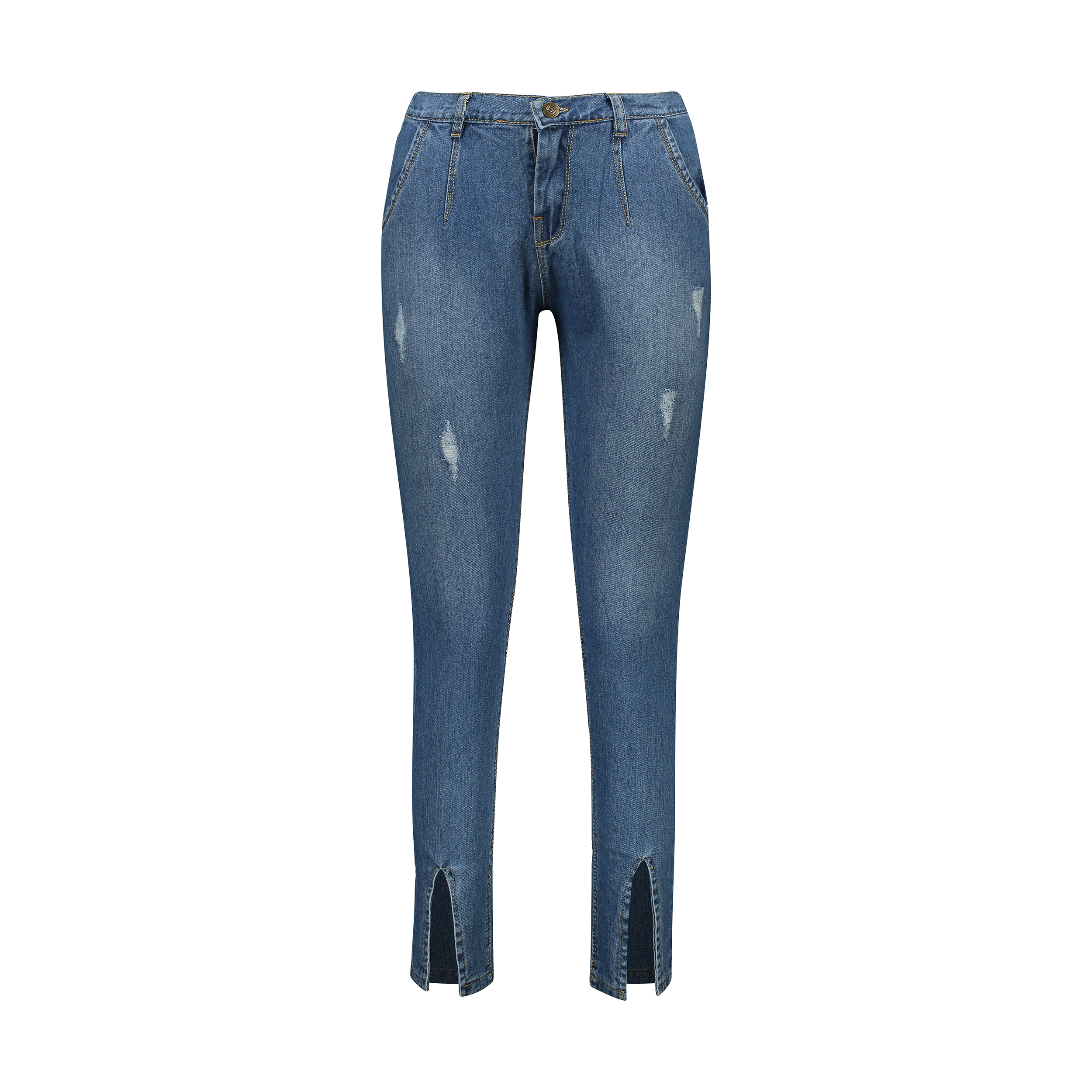 شلوار جین زنانه مدل مام استایل رنگ آبی تیره