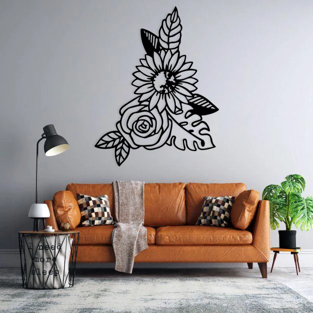 استیکر دیواری طرح گل 