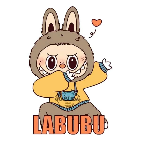 استیکر پارچه و لباس پاد آفرین مدل کارتون لابوبو Labubu کد 587