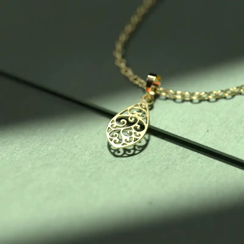 گردنبند طلا 18 عیار زنانه مدوپد مدل طرح اسلیمی کد RR1174