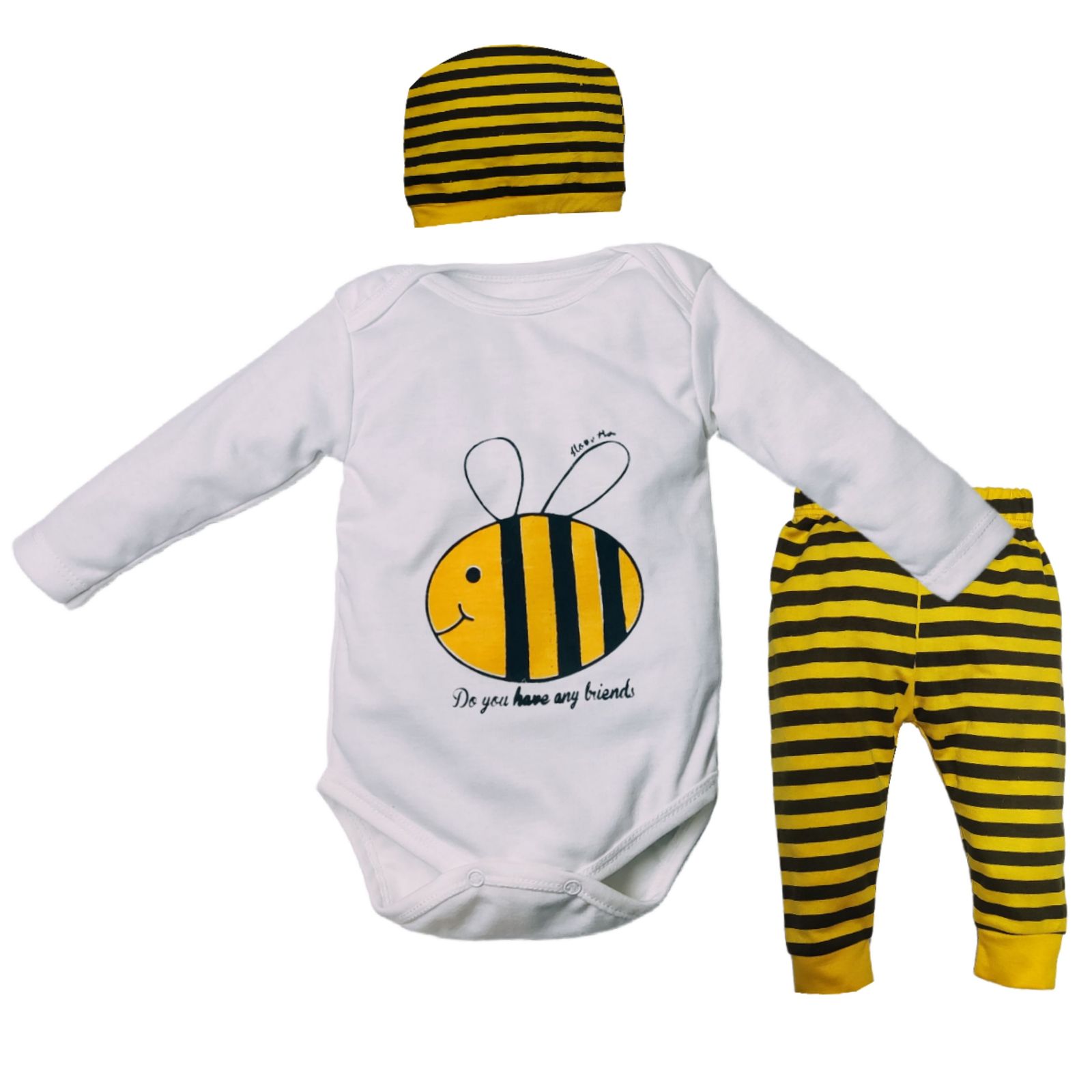 ست 3 تکه لباس نوزادی مدل زنبور کد M10 -  - 1