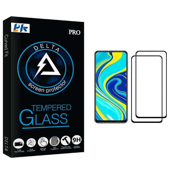 محافظ صفحه نمایش پی کی مدل Delta Glass مناسب برای گوشی موبایل شیائومی Redmi Note 9S بسته دو عددی