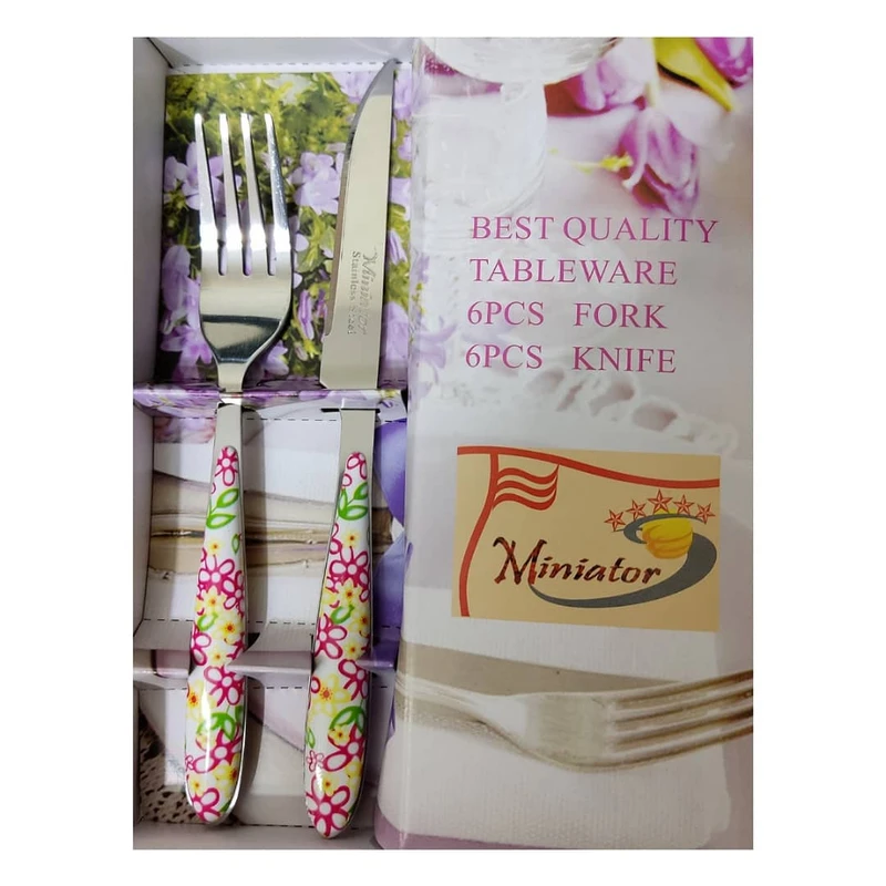     ست کارد و چنگال میوه خوری 12 پارچه مینیاتور کد 112