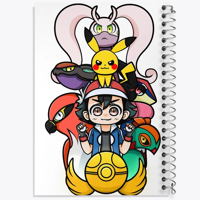 دفتر نت موسیقی 50 برگ خندالو مدل انیمه پوکمون (Pokemon) کد F2233