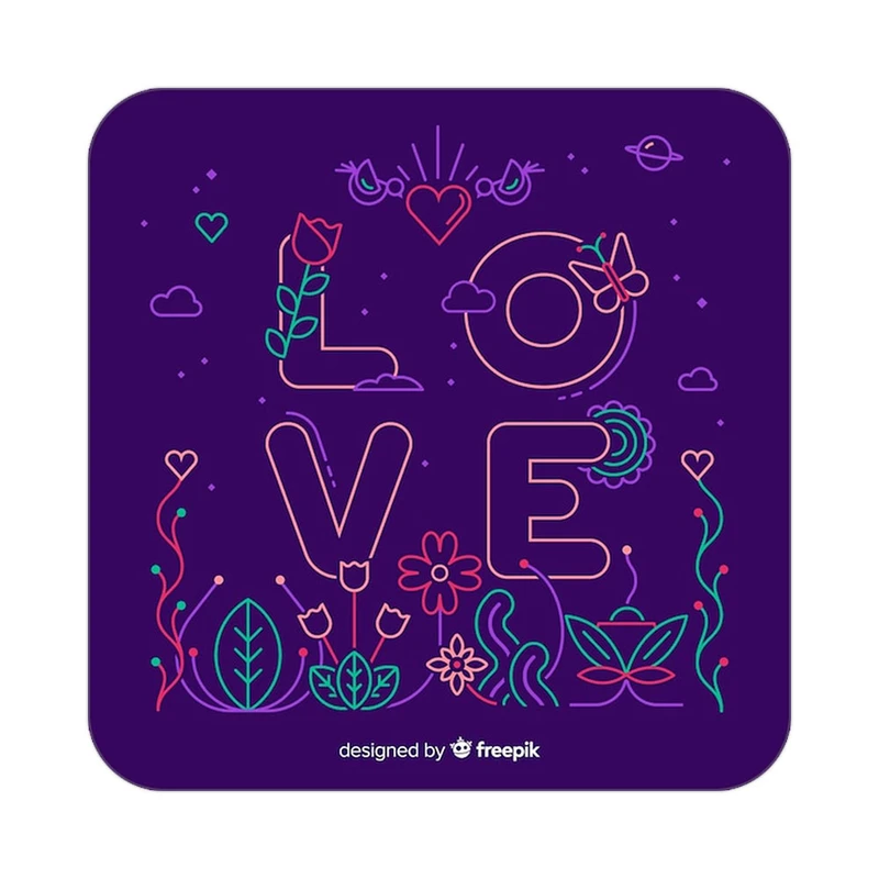 زیر لیوانی کاکتی طرح عاشقانه مدل mp39313