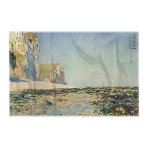 کاغذ کادو ترمه طراحان ایده مدل ساحل دریا و صخره های پورویل در صبح از مونه کد art0219 سایز 57x37 سانتی متر