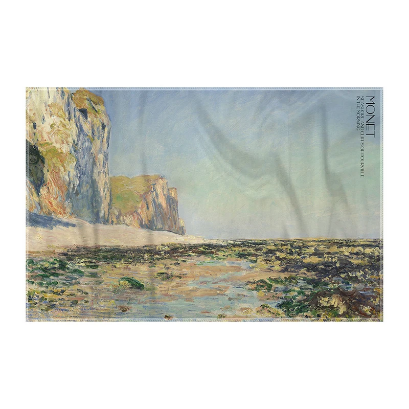 کاغذ کادو ترمه طراحان ایده مدل ساحل دریا و صخره های پورویل در صبح از مونه کد art0219 سایز 57x37 سانتی متر