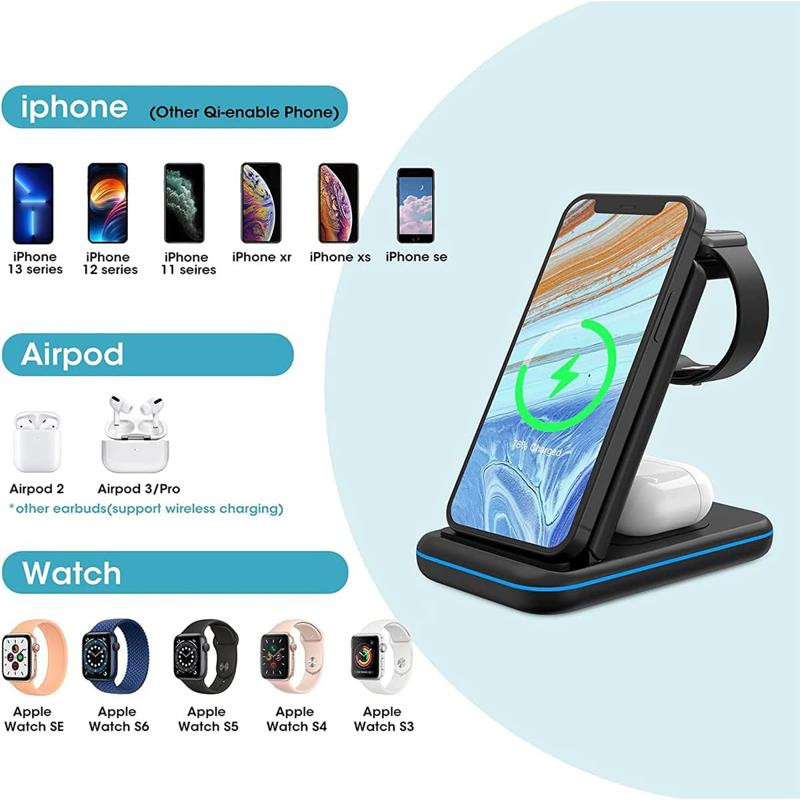 شارژر بی سیم مدل استند تاشو 1-3