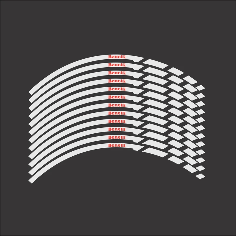 برچسب رینگ موتورسیکلت لیزارد مدل رفلکتیو طرح Benelli کد LZD-1057 بسته 12 عددی