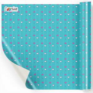 کاغذ کادو  صدفی طرح قلب بسته 5 عددی