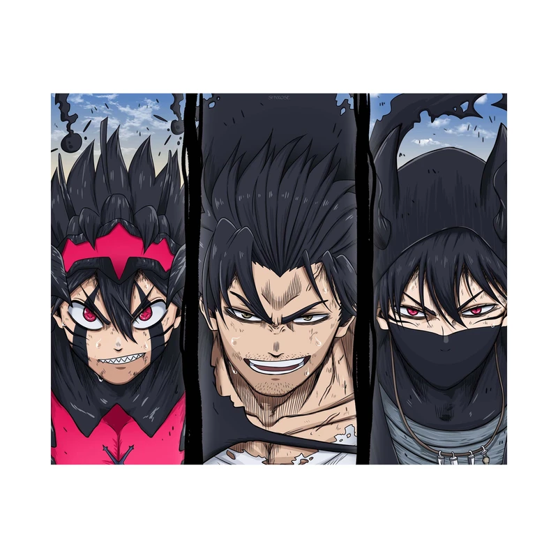 استیکر لپ تاپ و موبایل مدل انیمه طرح شبدر سیاه یامی سوکهیرو Black Clover Yami Sukehiro کد 3290