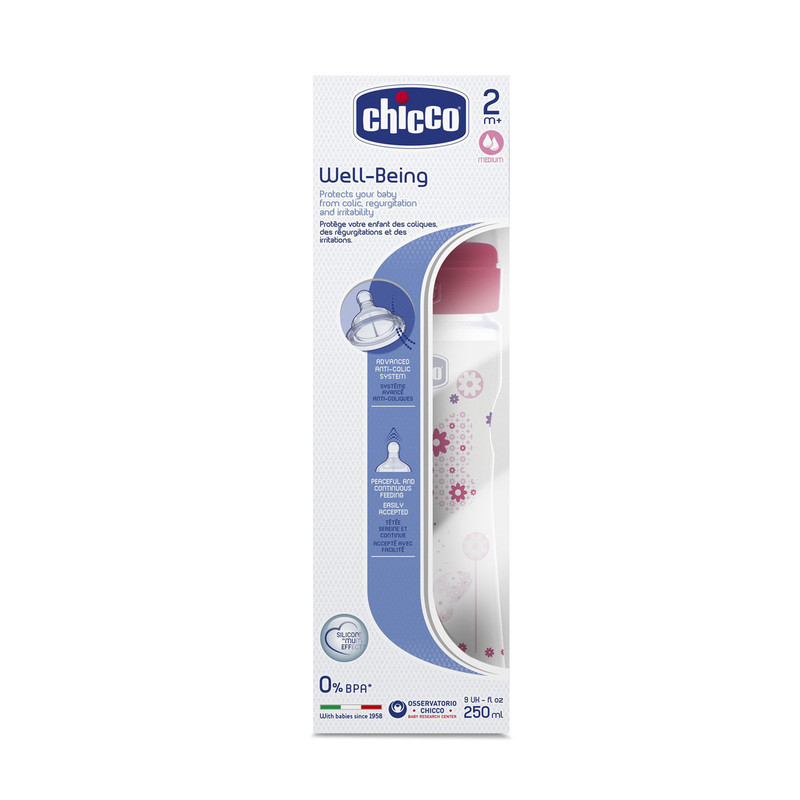 شیشه شیر چیکو مدل ول بینگ کد C20623.1 ظرفیت 250 میلی لیتر