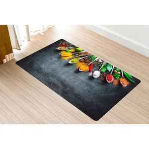 پادری مدل سه لایه رویه مخمل طرح آشپزخانه کد S615 سایز 75x45 سانتی متر