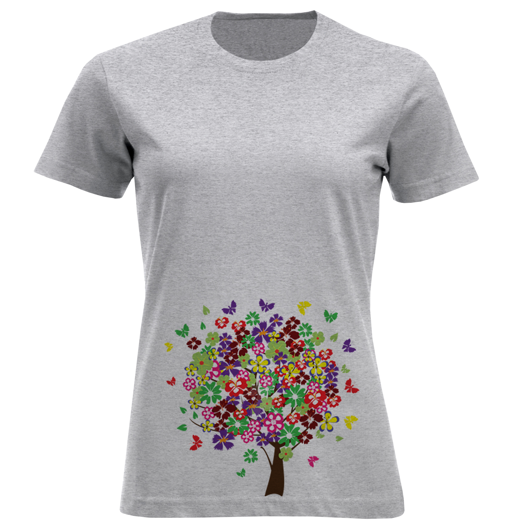 تی شرت آستین کوتاه زنانه مدل درخت رنگی D927