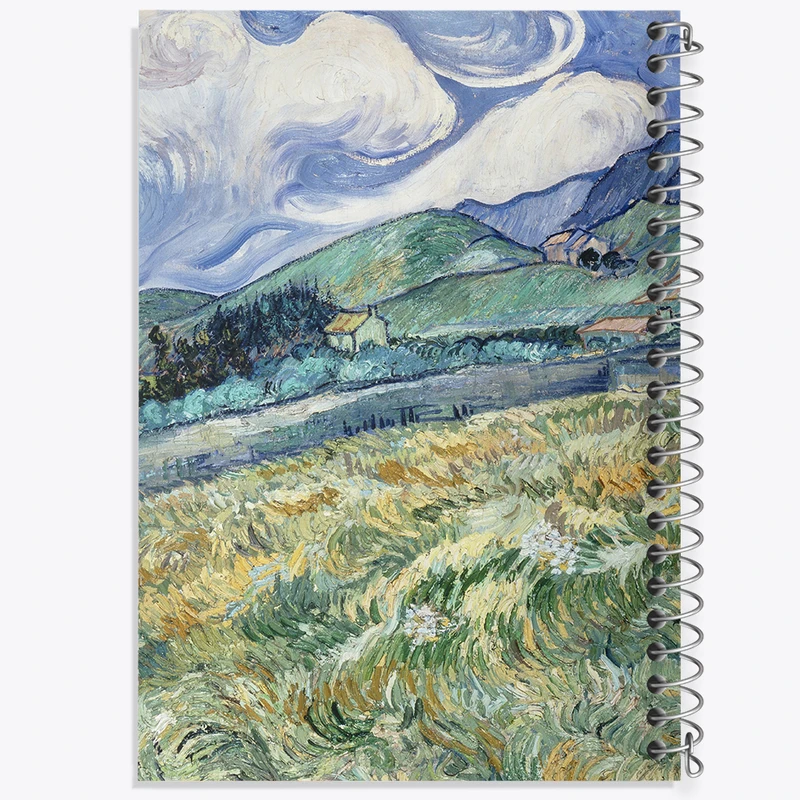 دفتر مشق 50 برگ خندالو طرح منظره کوه پشت بیمارستان ونسان ونگوگ (Van Gogh) کد 36796