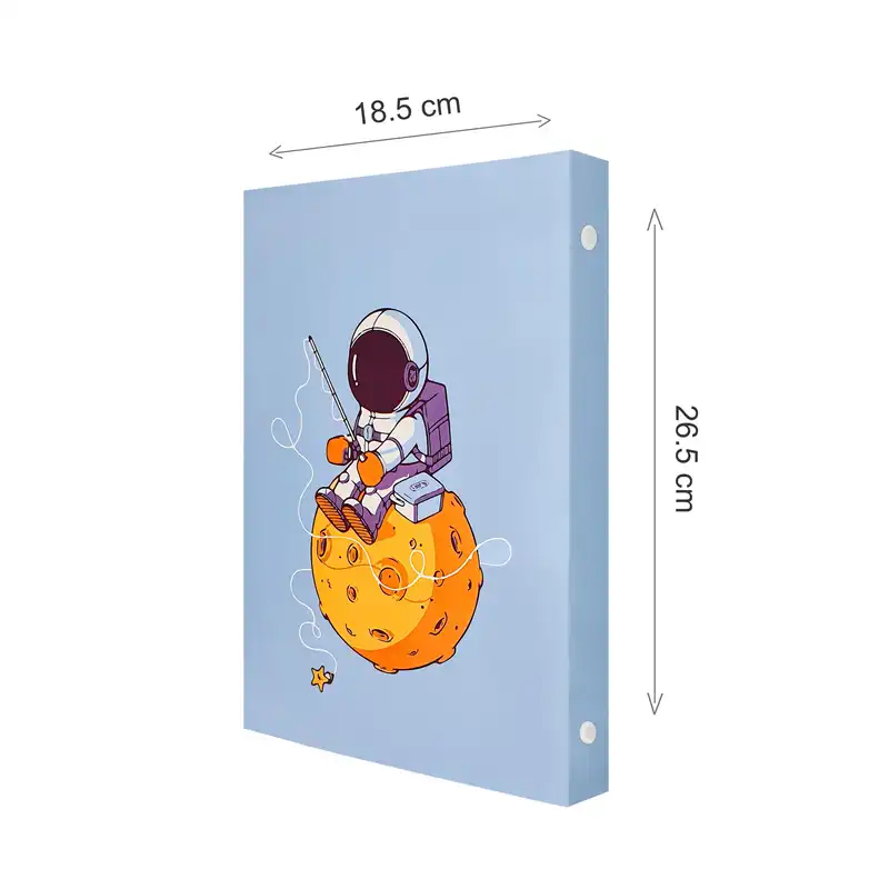 دفتر کلاسوری 100 برگ پدیده نقش مدل 6 حلقه طرح آدم فضایی