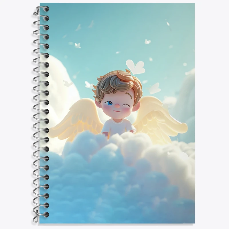 دفتر زبان 50 برگ خندالو مدل دو خط طرح فرشته کوچولو کد N2236