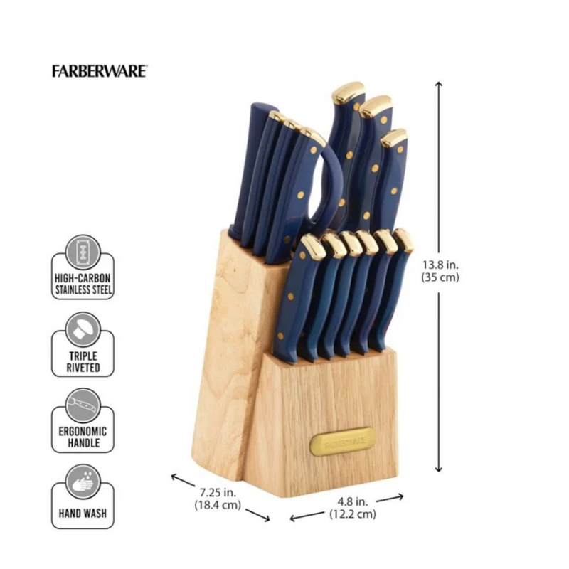 عکس شماره 2 : سرویس چاقو آشپزخانه 15 پارچه مدل farberware