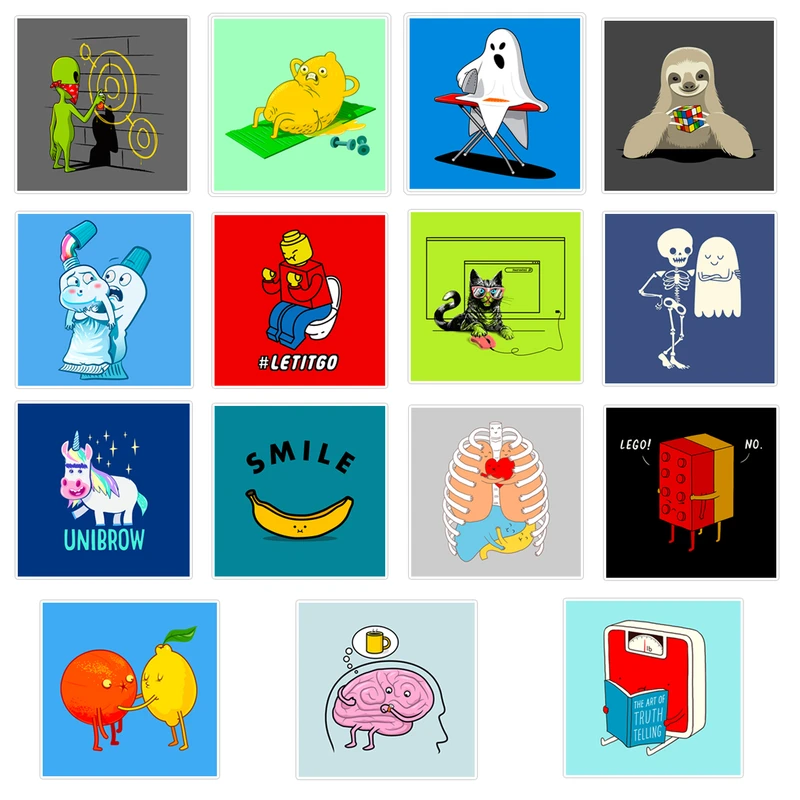 استیکر لپ تاپ ماسا دیزاین طرح funny کد V0021 مجموعه 15 عددی