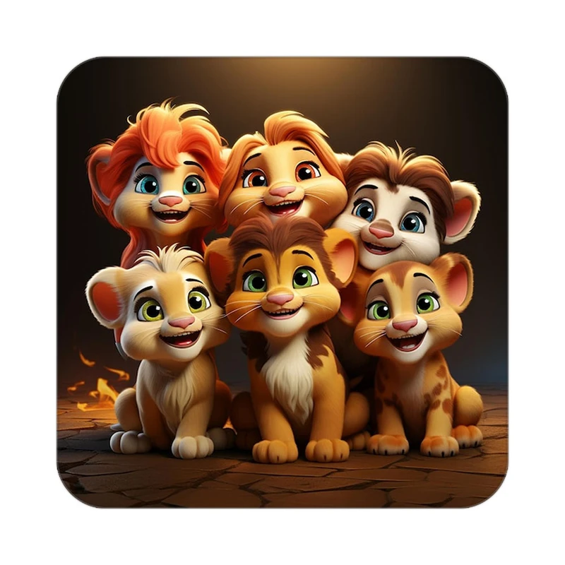 زیر لیوانی کاکتی طرح شیر مدل mp23816