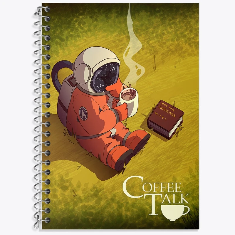 دفتر زبان 50 برگ خندالو مدل سه خط طرح قهوه (Coffee) کد F2507