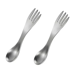 قاشق و چنگال سفری مدل 2in1 بسته 2 عددی