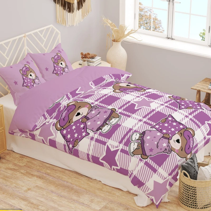 سرویس خواب مدل دخترانه ۱۲۰ کد ۹۰۷ یک نفره ۵ تکه