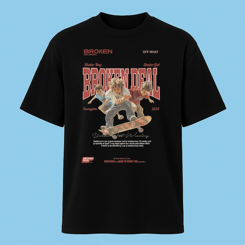 تی‌شرت آستین کوتاه مردانه مدل وینتیج اسکیت برد کد c69