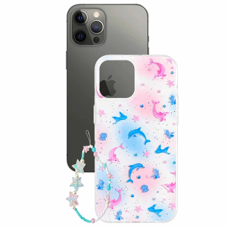 کاور مدل DOLPHIN مناسب برای گوشی موبایل اپل iPhone 13 Pro Max به همراه بند آویز