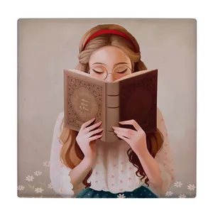 کاشی کارنیلا طرح دختر کتابخوان مدل لوحی کد klh1984