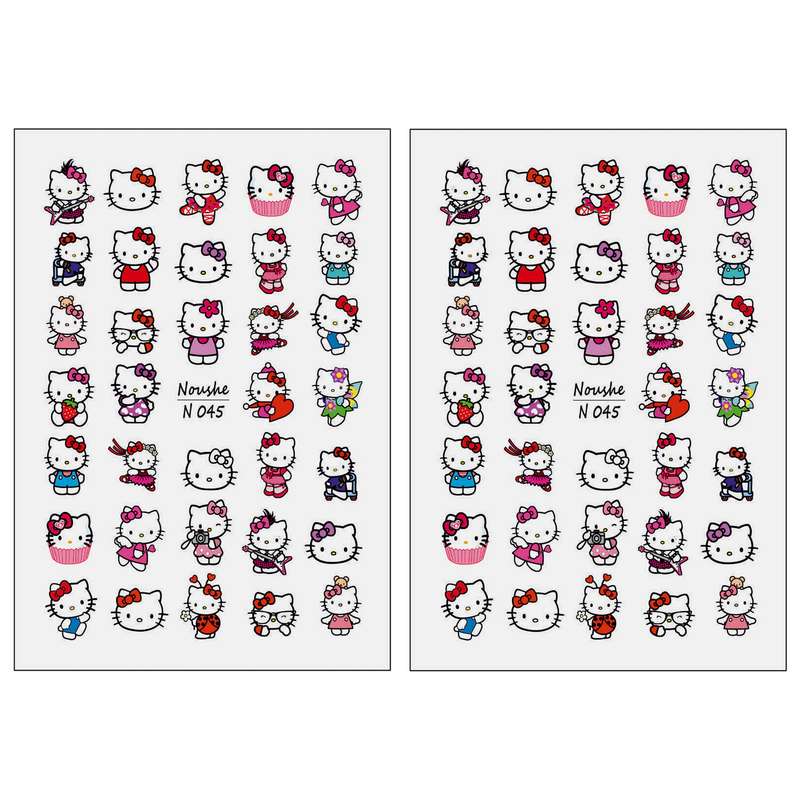 برچسب لنز ناخن مدل کیتی کد N045 مجموعه 2 عددی